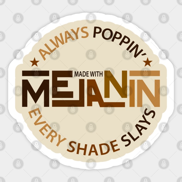 Made With Melanin | Black Woman | African American | Black Lives Sticker by UrbanLifeApparel